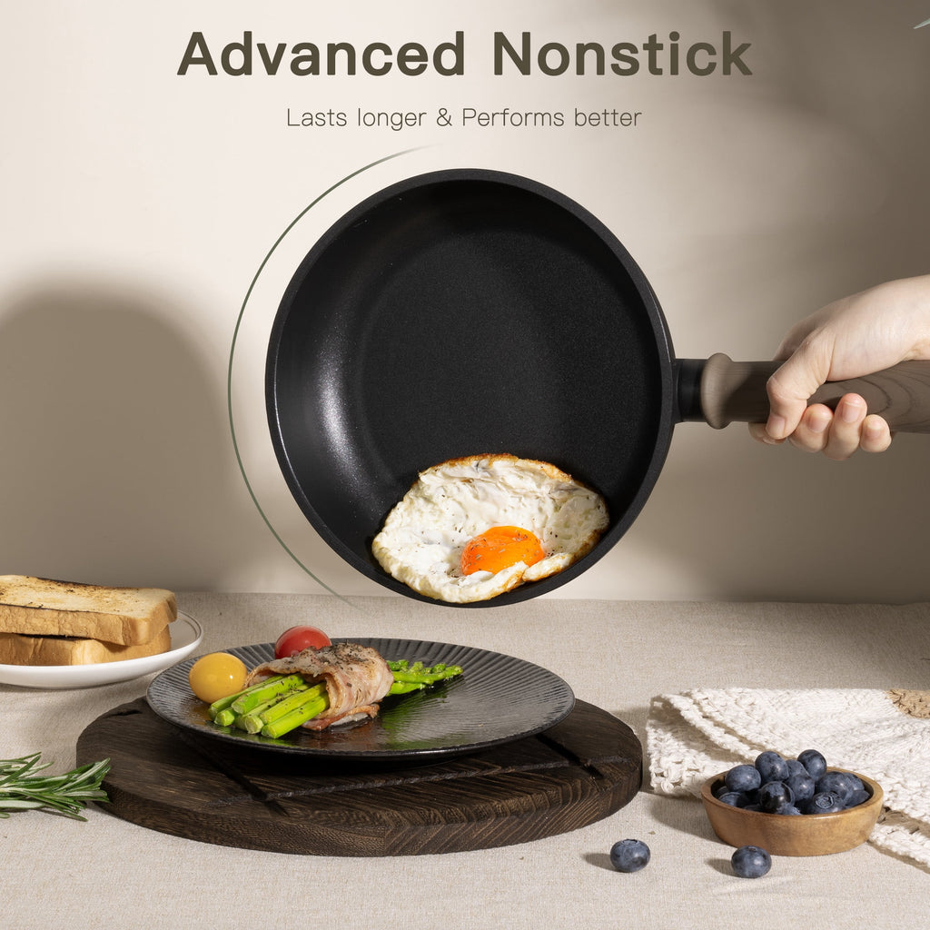 Astercook 22 Piece Pots and Pans Set Non Stick, Cookware Set with Detachable Handles, Oven Safe, Induction Ready, Stackable RV Kitchen Cooking Set, Cream White
