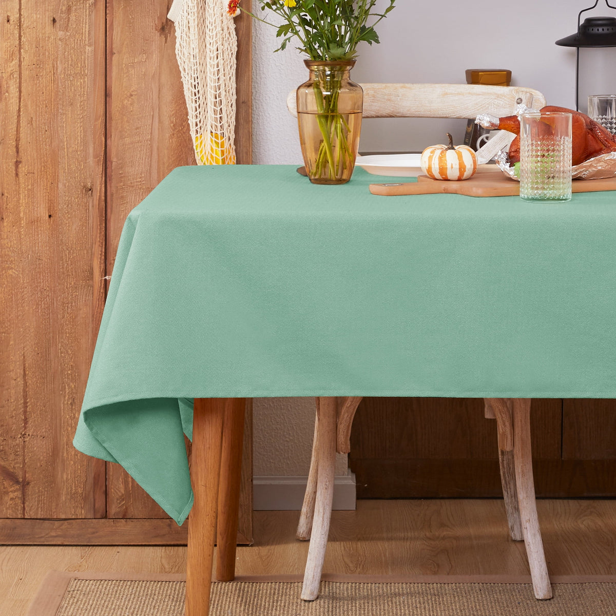 Deconovo Square Tablecloth with Waterproof Finish, Easy-Clean Polyester Table Cover, 54 x 54 Inch, Dark Gray