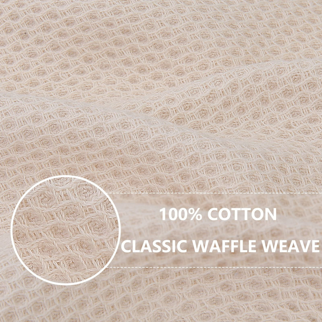 Smiry 100% Cotton Waffle Weave Kitchen Dish Towels, Ultra Soft Absorbent Quick Drying Cleaning Towel, 13x28 Inches, 4-Pack, Dark Grey