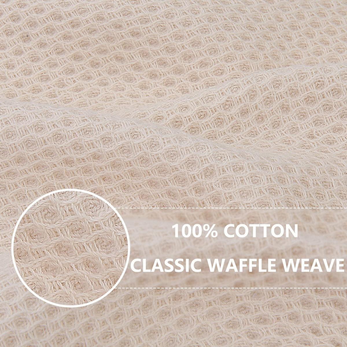Smiry 100% Cotton Waffle Weave Kitchen Dish Towels, Ultra Soft Absorbent Quick Drying Cleaning Towel, 13x28 Inches, 4-Pack, Dark Grey