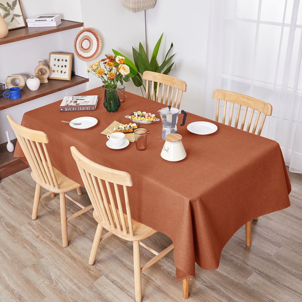 Deconovo Square Tablecloth with Waterproof Finish, Easy-Clean Polyester Table Cover, 54 x 54 Inch, Dark Gray