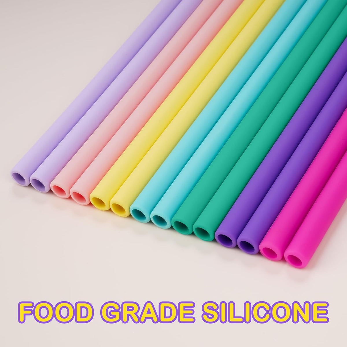 Tomorotec 12" Reusable Silicone Drinking Straws 15PCS with 2 Brushes, Compatible with Stanley Tumblers 40oz 30oz 20oz, Customizable for Various Drinkware, BPA-Free & Safe for Teeth (Morandi Colors)
