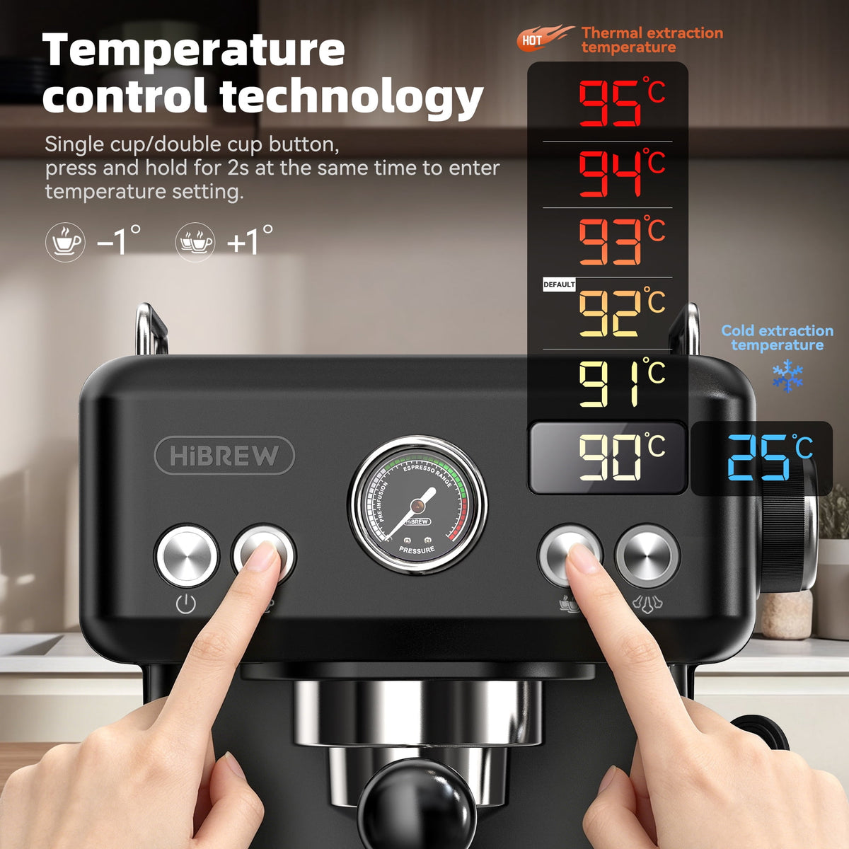HiBREW 58mm Espresso Machine H10A, 20 Bar Coffee Maker with PID Temperature Control &Steam Wand, Stainless Steel Coffee Machine for Home Use