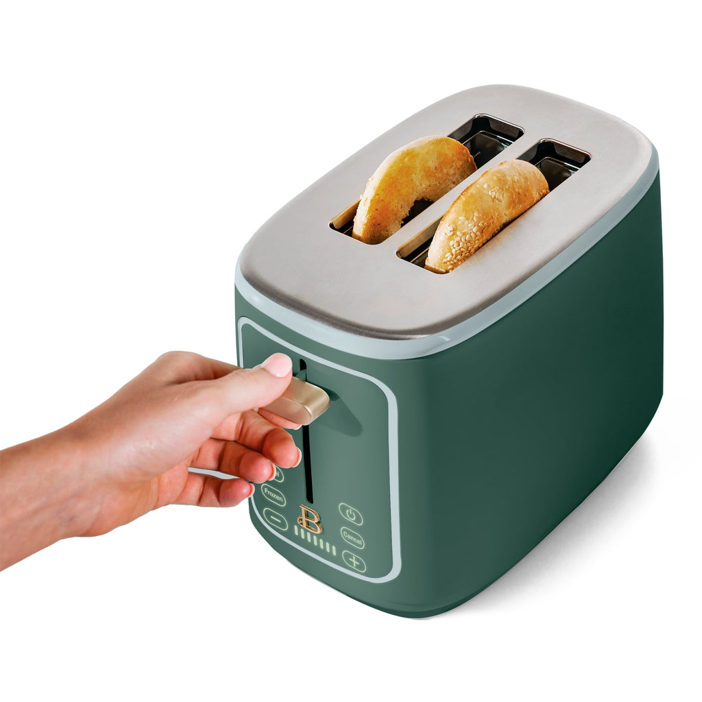 Beautiful 2 Slice Toaster with Touch-Activated Display, Thyme Green by Drew Barrymore