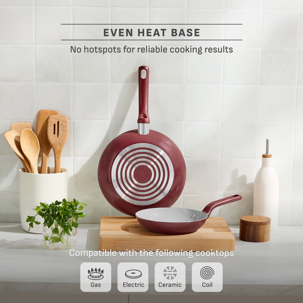 T-fal Easy Care 18 Piece Ceramic Nonstick Cookware Set, Pots and Pans, Mint Green
