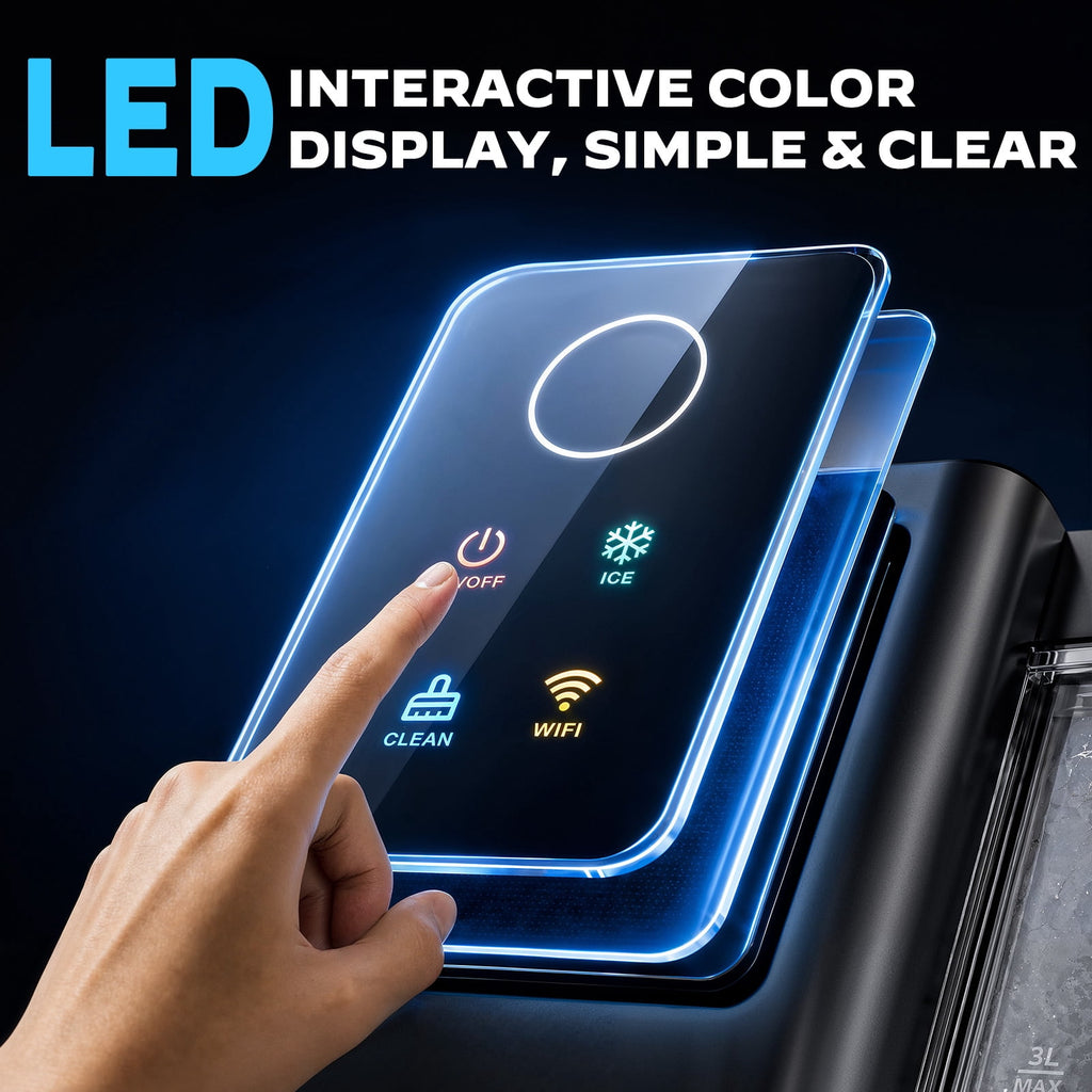 Philergo Nugget Ice Maker Countertop with App & Voice Control, Self-Cleaning Pebble Ice Machine, 3L Water Tank, 44 lbs/Day, Soft Ice in 8 Minutes, Quiet Portable Design for Home, Kitchen and Party