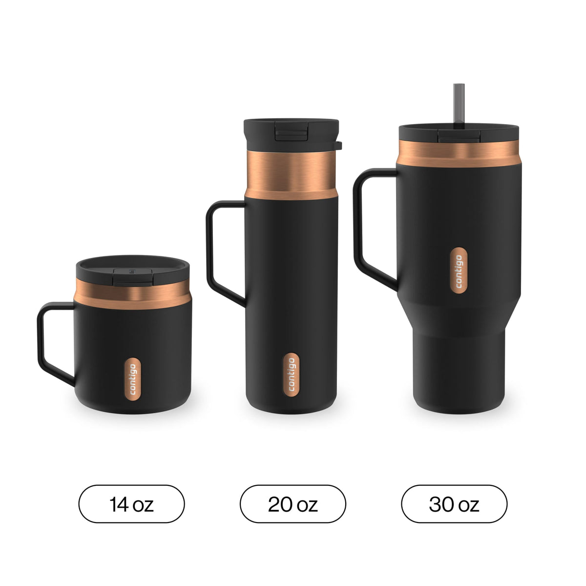 Contigo 14oz SnapSeal Insulated Stainless Steel Coffee Tumbler, Oatmilk Cream/Champagne