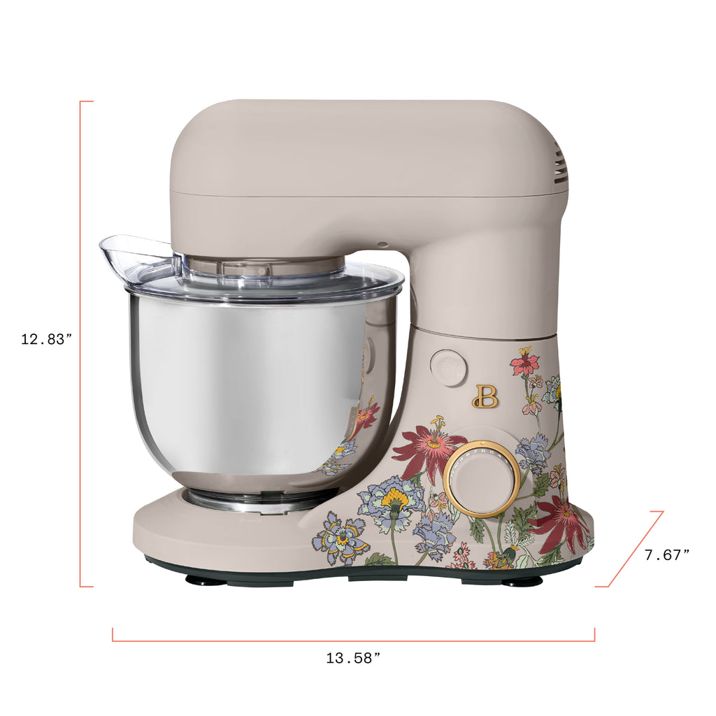 Beautiful 3.5 Qt Stand Mixer with Flat Beater, Dough Hook, Balloon Whisk, Chocolate by Drew Barrymore