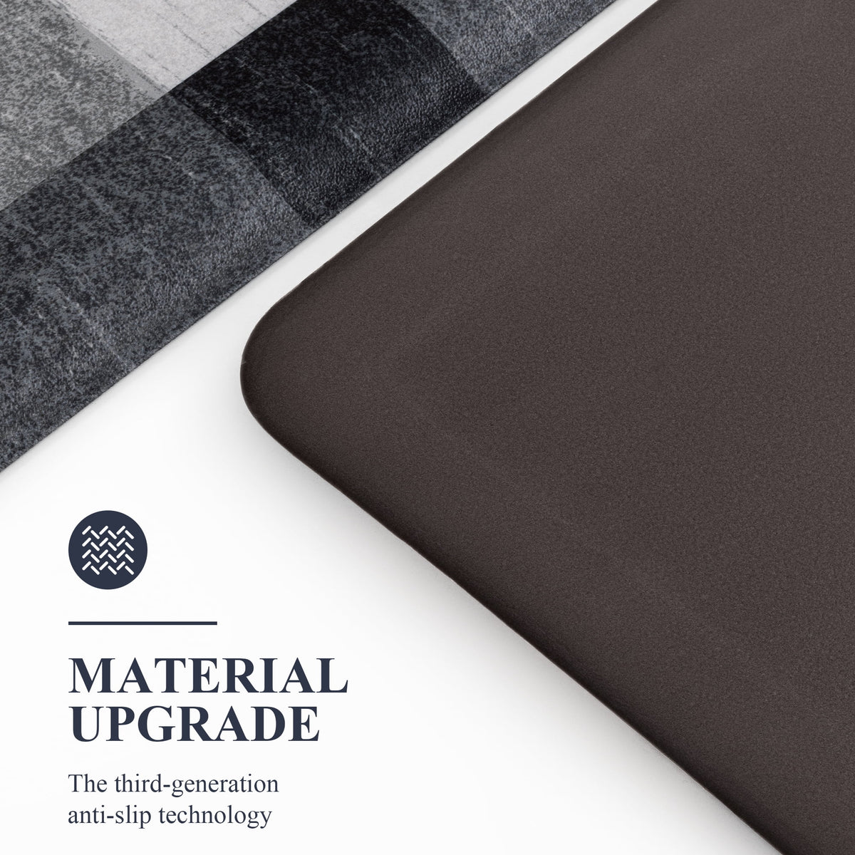 MeyJey 4/5 Inch Thick Anti Fatigue Kitchen Rug 20”x39”, Non Slip Waterproof Floor Mats for Kitchen Sink Laundry Office, Black/Gray