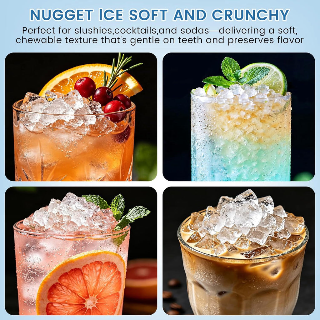 Havato Nugget Ice Maker, Countertop Ice Machine Chewable Crushed Ice | 35Lbs/24H, Self-Cleaning, Quiet & Compact ,Black