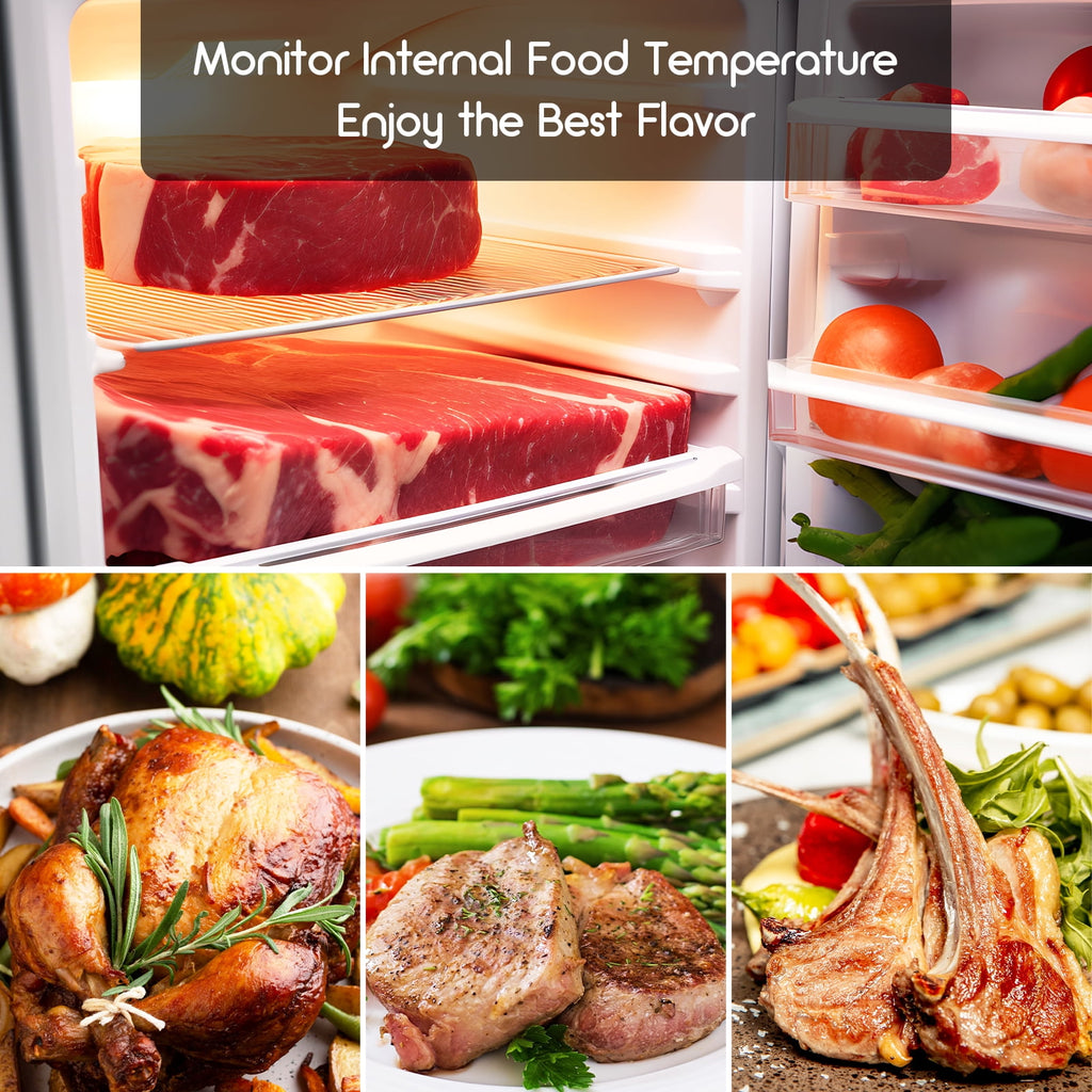 INKBIRD Bluetooth Meat Thermometer for Grilling and Smoking, Grill Thermometer with 4 Meat Probes, Stepless Dimming Backlit LCD, Free App Control, Temperature Pre-Alarm,Temperature Alarms