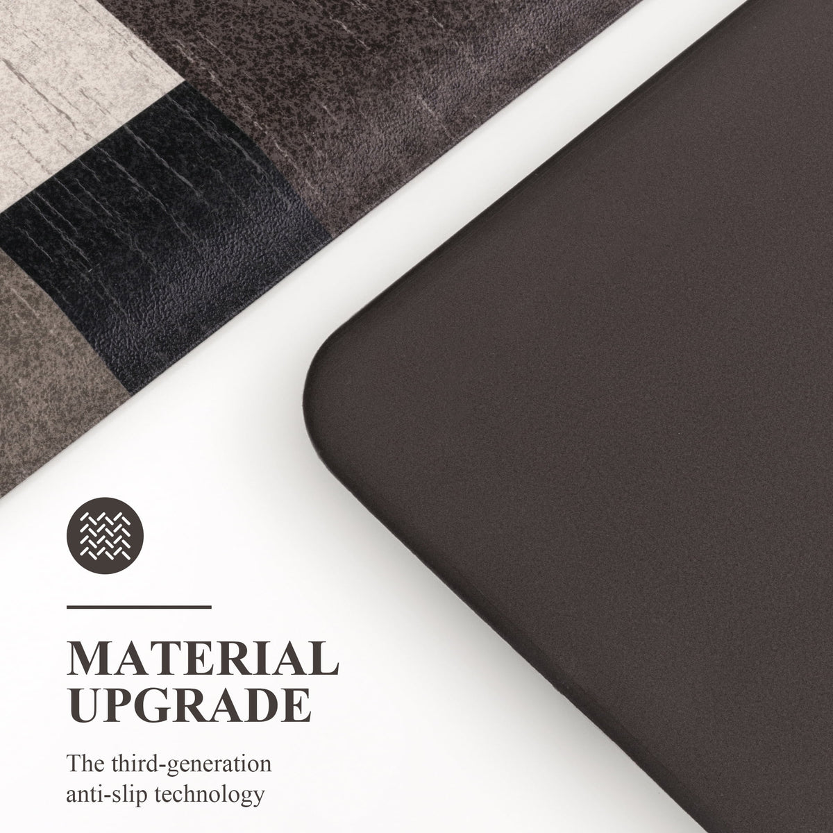 MeyJey 4/5 Inch Thick Anti Fatigue Kitchen Rug 20”x39”, Non Slip Waterproof Floor Mats for Kitchen Sink Laundry Office, Black/Gray