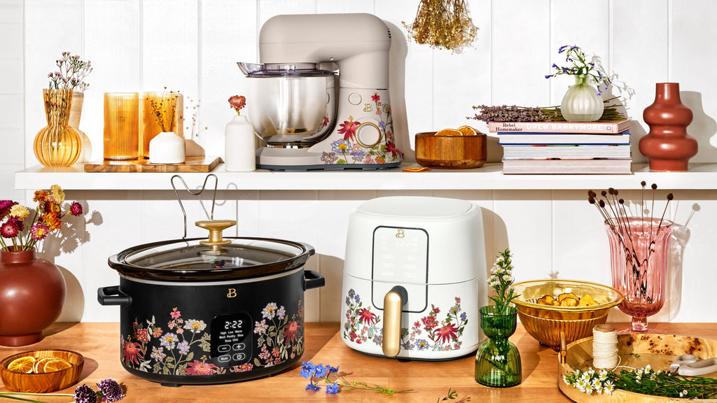 Beautiful 3.5 Qt Stand Mixer with Flat Beater, Dough Hook, Balloon Whisk, Chocolate by Drew Barrymore