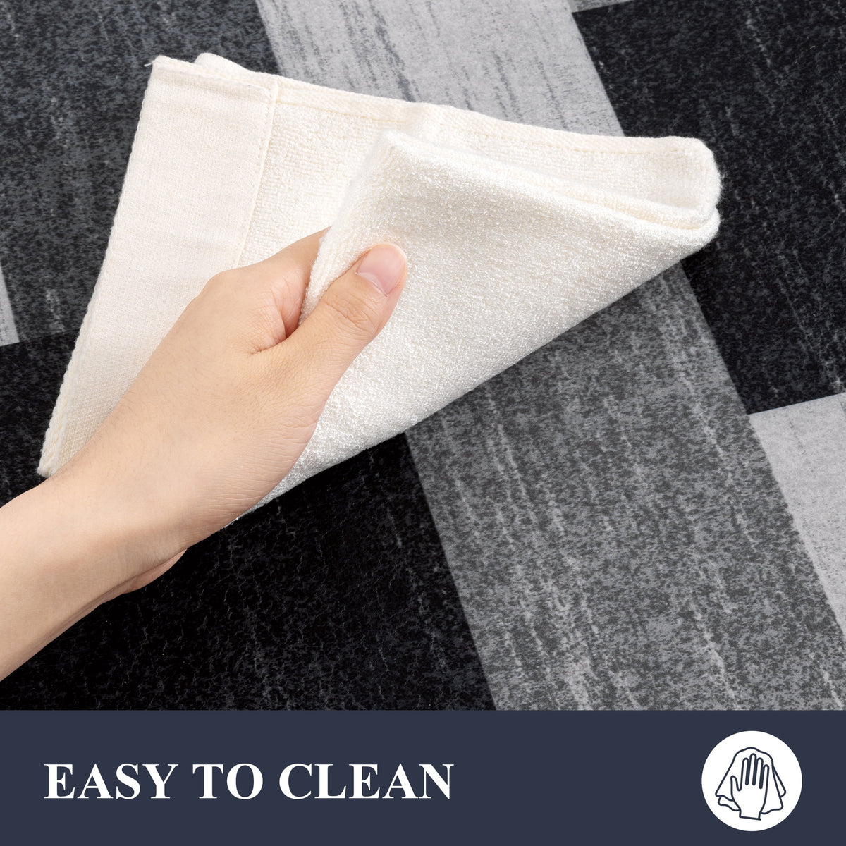 MeyJey 4/5 Inch Thick Anti Fatigue Kitchen Rug 20”x39”, Non Slip Waterproof Floor Mats for Kitchen Sink Laundry Office, Black/Gray