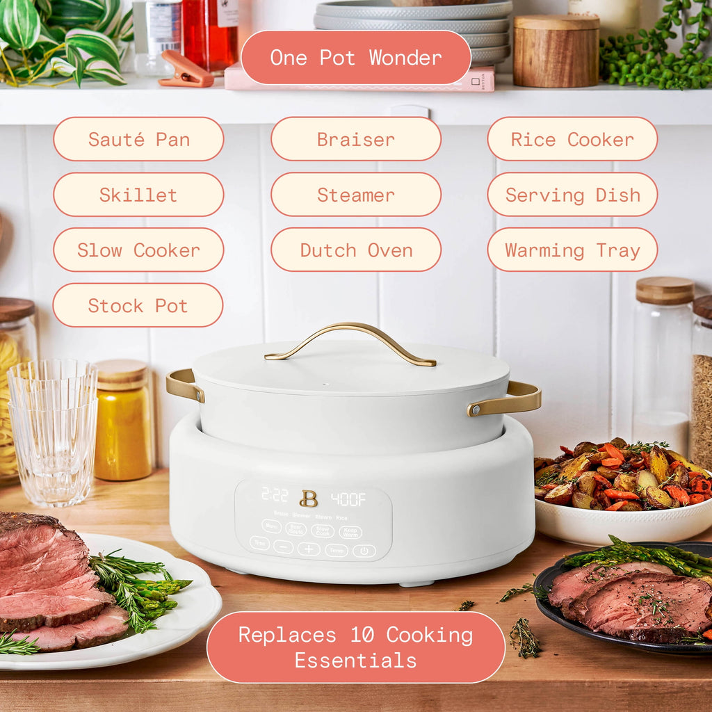 Beautiful 10 in 1, 6 Qt Electric Multi-Cooker, Thyme Green by Drew Barrymore