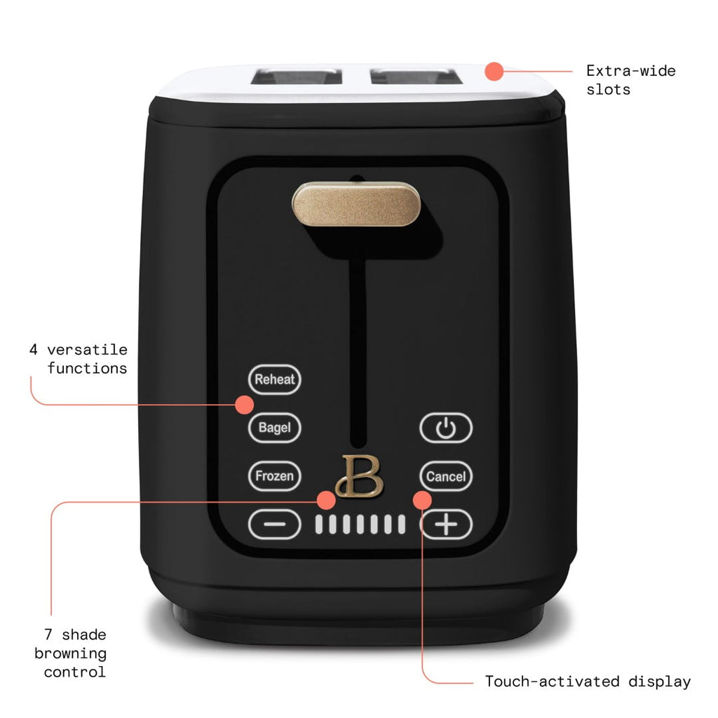 Beautiful 2 Slice Toaster with Touch-Activated Display, Thyme Green by Drew Barrymore