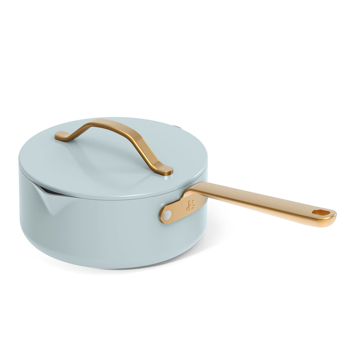 Beautiful 12-Piece Cookware Set, Pots and Pans with Strainer Lids and EverGood Ceramic Nonstick Coating, White Icing by Drew Barrymore