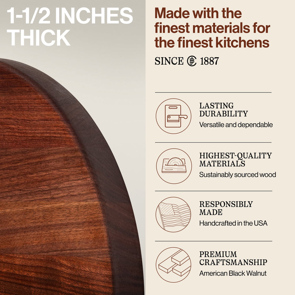 John Boos R-Board Reversible Wood Cutting Board, Cherry, 18 in x 18 in x 1 1/2 in