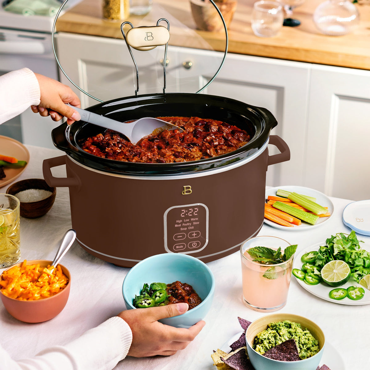 Beautiful 6 Qt Programmable Slow Cooker, Thyme Green by Drew Barrymore