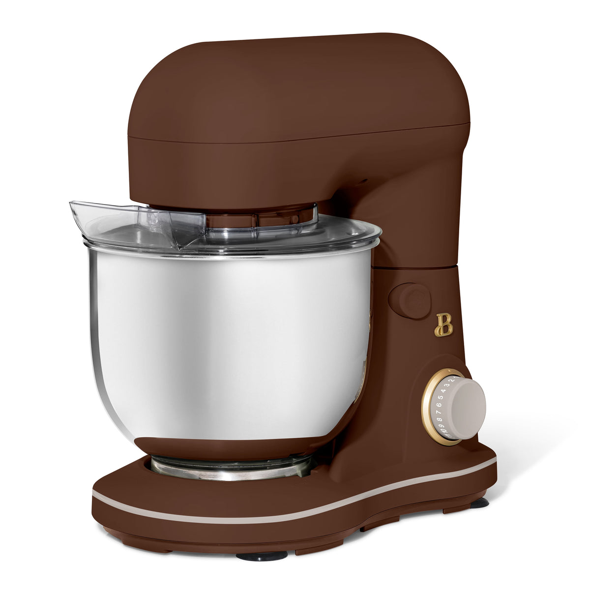 Beautiful 3.5 Qt Stand Mixer with Flat Beater, Dough Hook, Balloon Whisk, Chocolate by Drew Barrymore