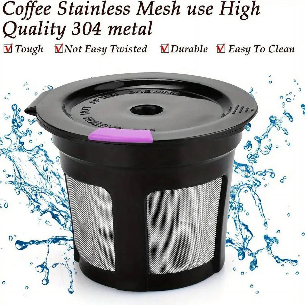 Reusable K Cups for Keurig, Universal Refillable Coffee Filters for Single Serve Coffee Maker, 4-Pack of Reusable Pods, Black
