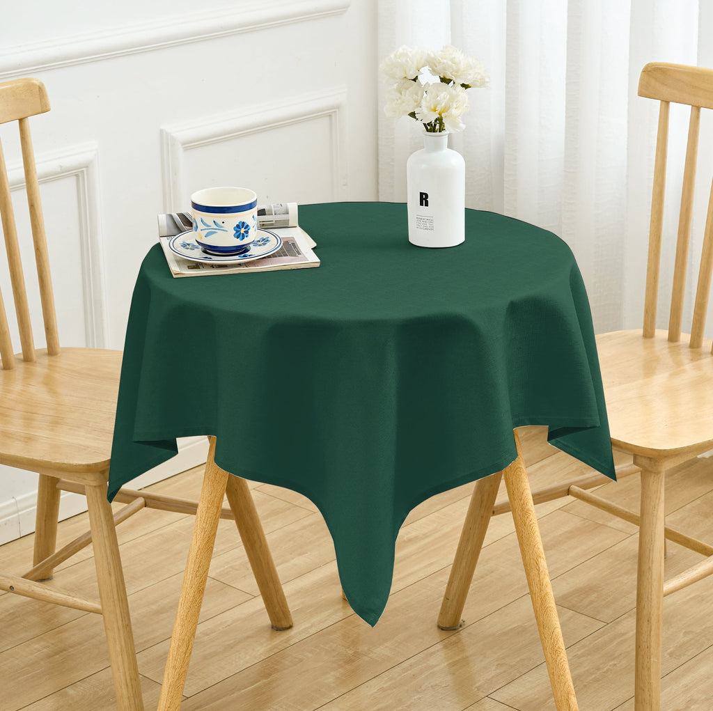 Inosoo Faux Linen Textured Rectangle Tablecloth - 60 x 84 inch Waterproof & Machine Washable Linen-Look Cloth Table Cover, White