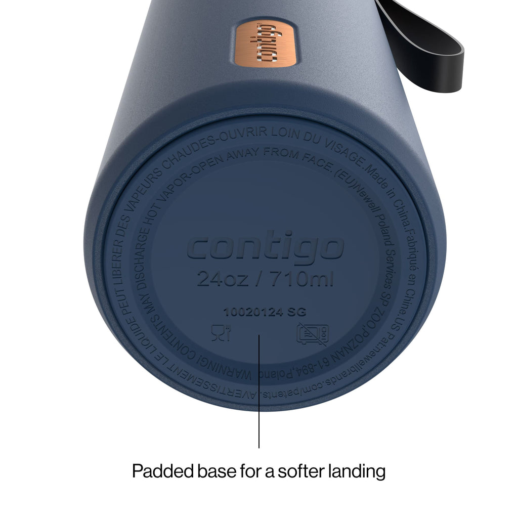 Contigo 24oz AutoSeal Insulated Stainless Steel Water Bottle, Licorice Black/Bronze