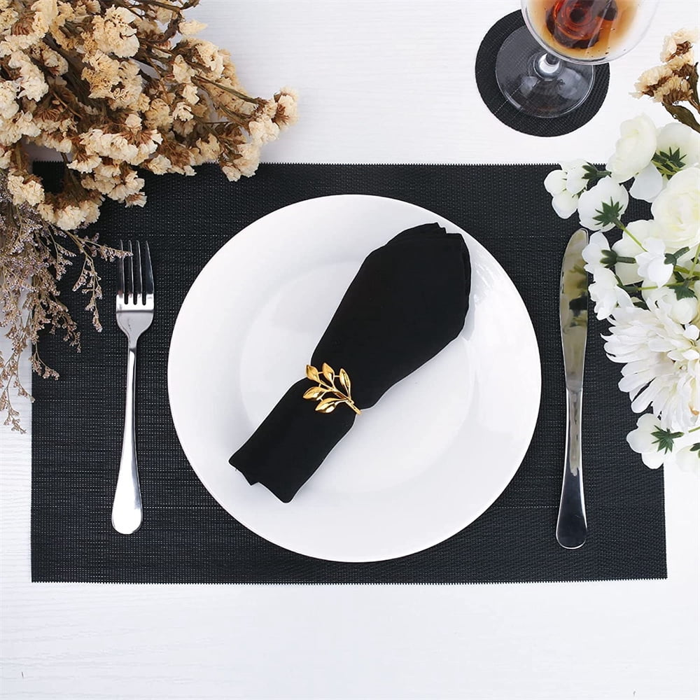 6pcs Placemats PVC Place Mats and Coasters Washable Non-Slip Heat Resistant Table Mats for Kitchen Dining Table Home Restaurant 12"×18", Sliver