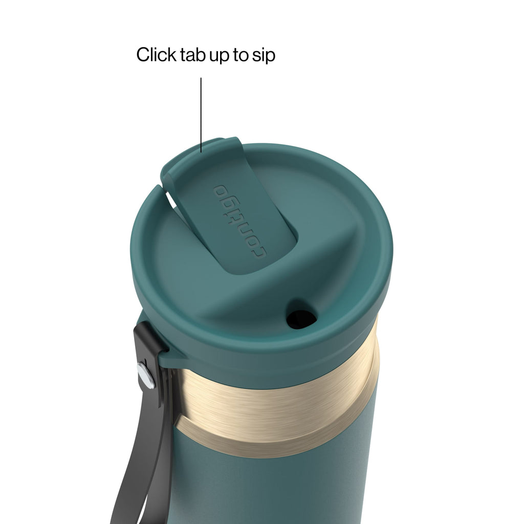 Contigo 16oz SnapSeal Insulated Stainless Steel Water Bottle, Licorice Black/Bronze