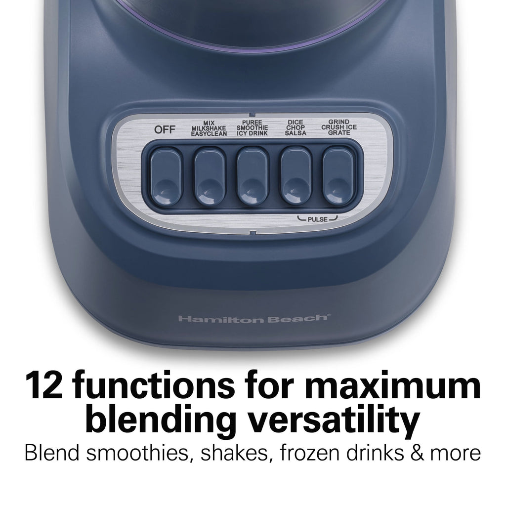 Hamilton Beach Smoothie Blender, 48 oz BPA-Free Jar 650 W 12-Function Countertop Blender for Kitchen, White