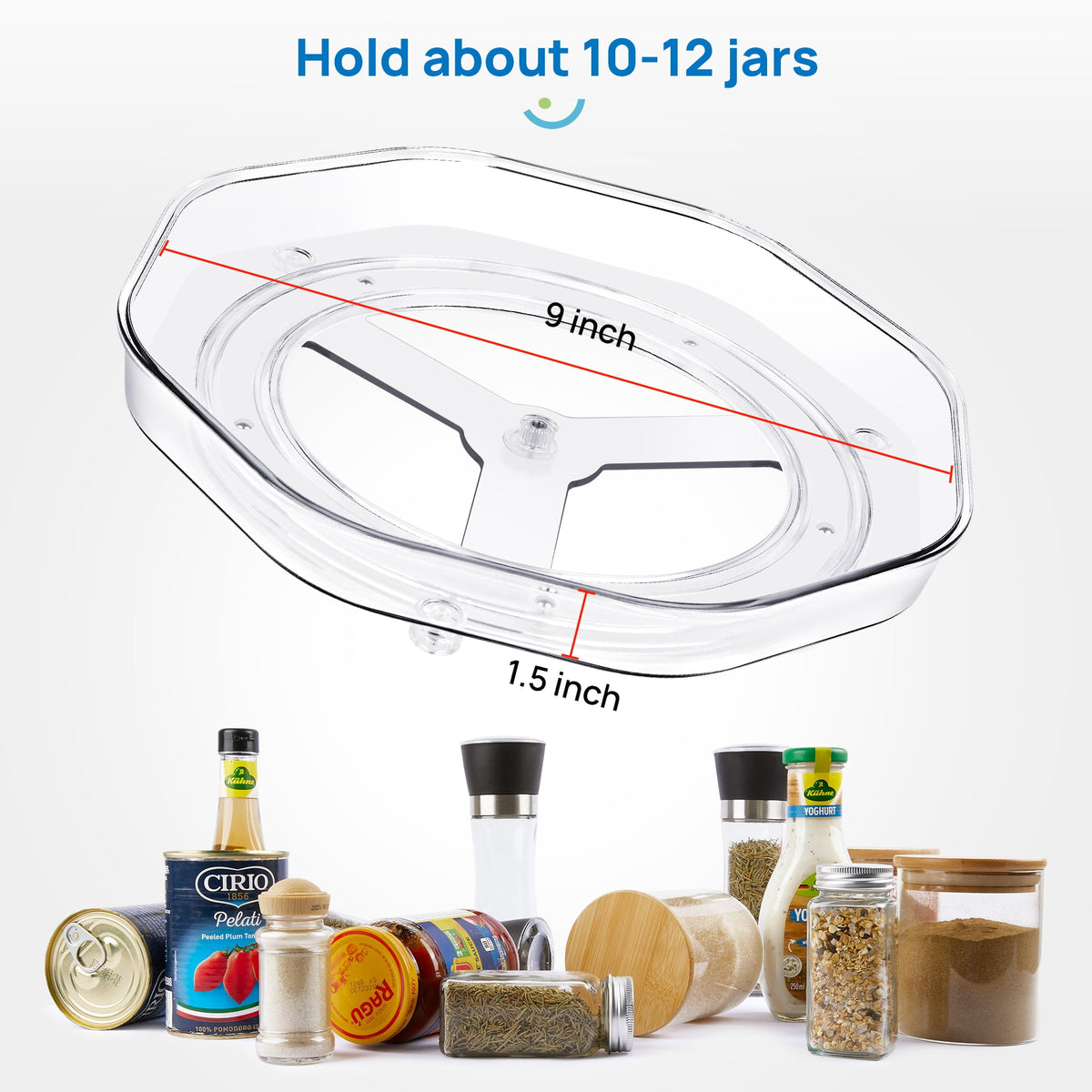 Sindcom Set of 10 Fridge Organizer, Refrigerator Organizing Bins with Handles, BPA-Free Clear Plastic Fridge Storage Containers