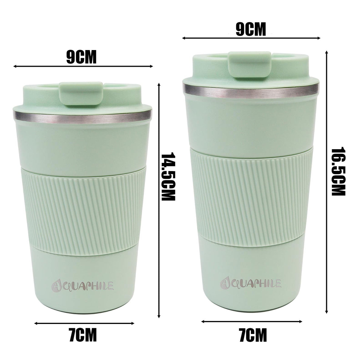 Aquaphile Vacuum Insulated Coffee Travel Mug - Double Walled Reusable Tumbler Cups Light Blue 17 Fluid Ounces