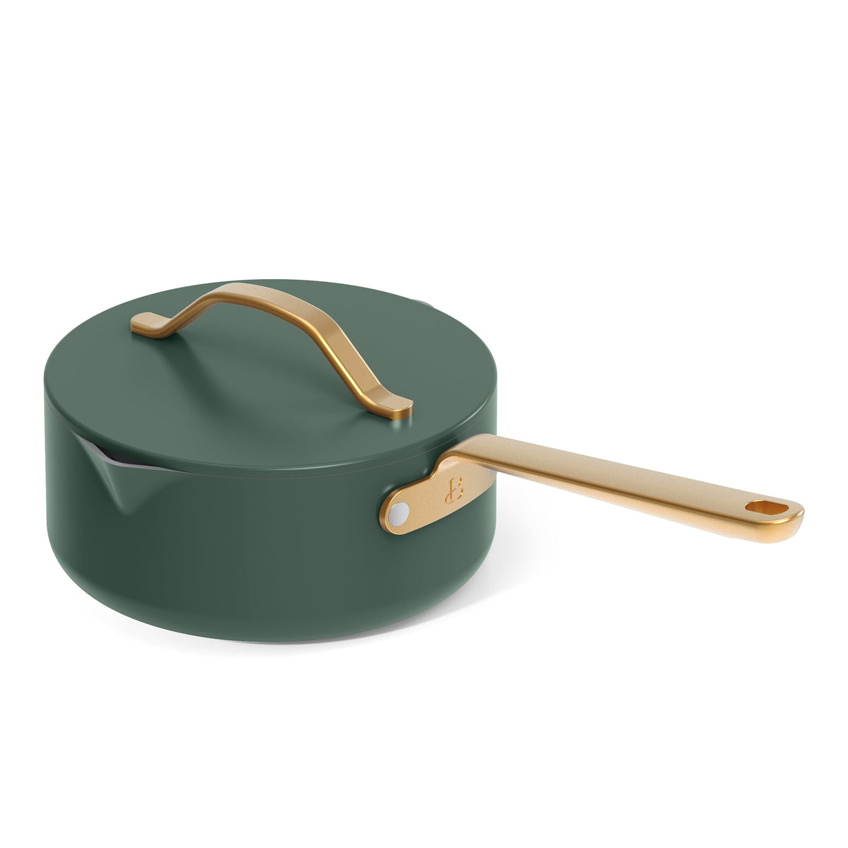 Beautiful 12-Piece Cookware Set, Pots and Pans with Strainer Lids and EverGood Ceramic Nonstick Coating, White Icing by Drew Barrymore