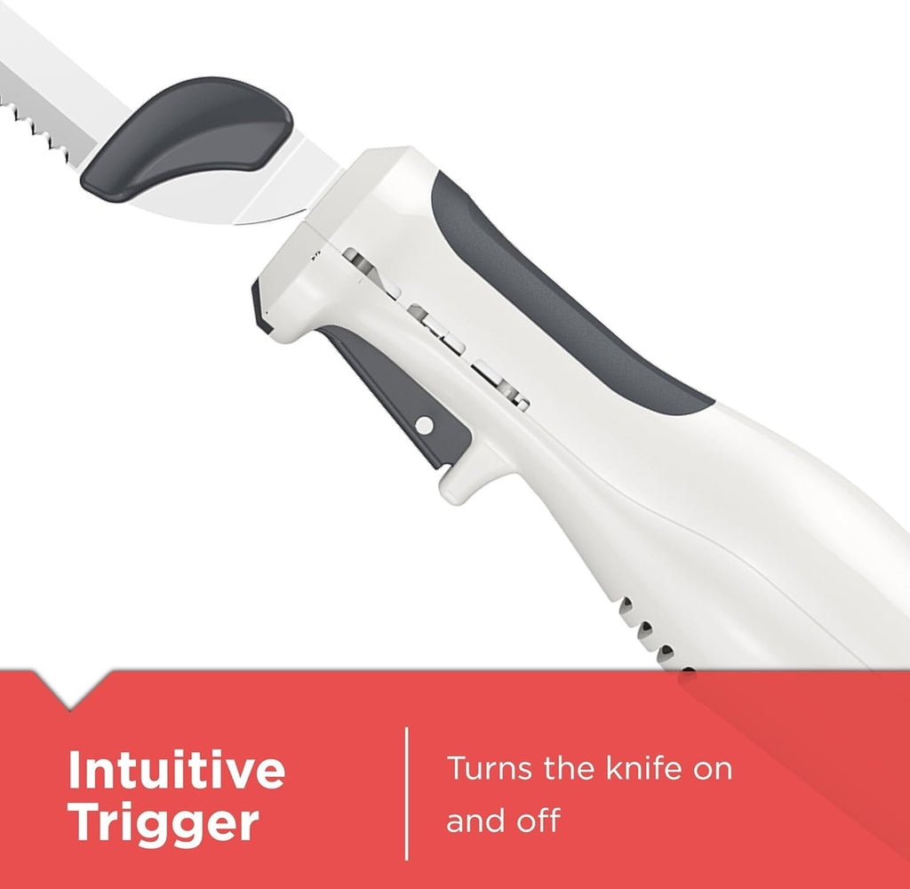 BLACK+DECKER 9-Inch Electric Carving Knife, Stainless Steel, White