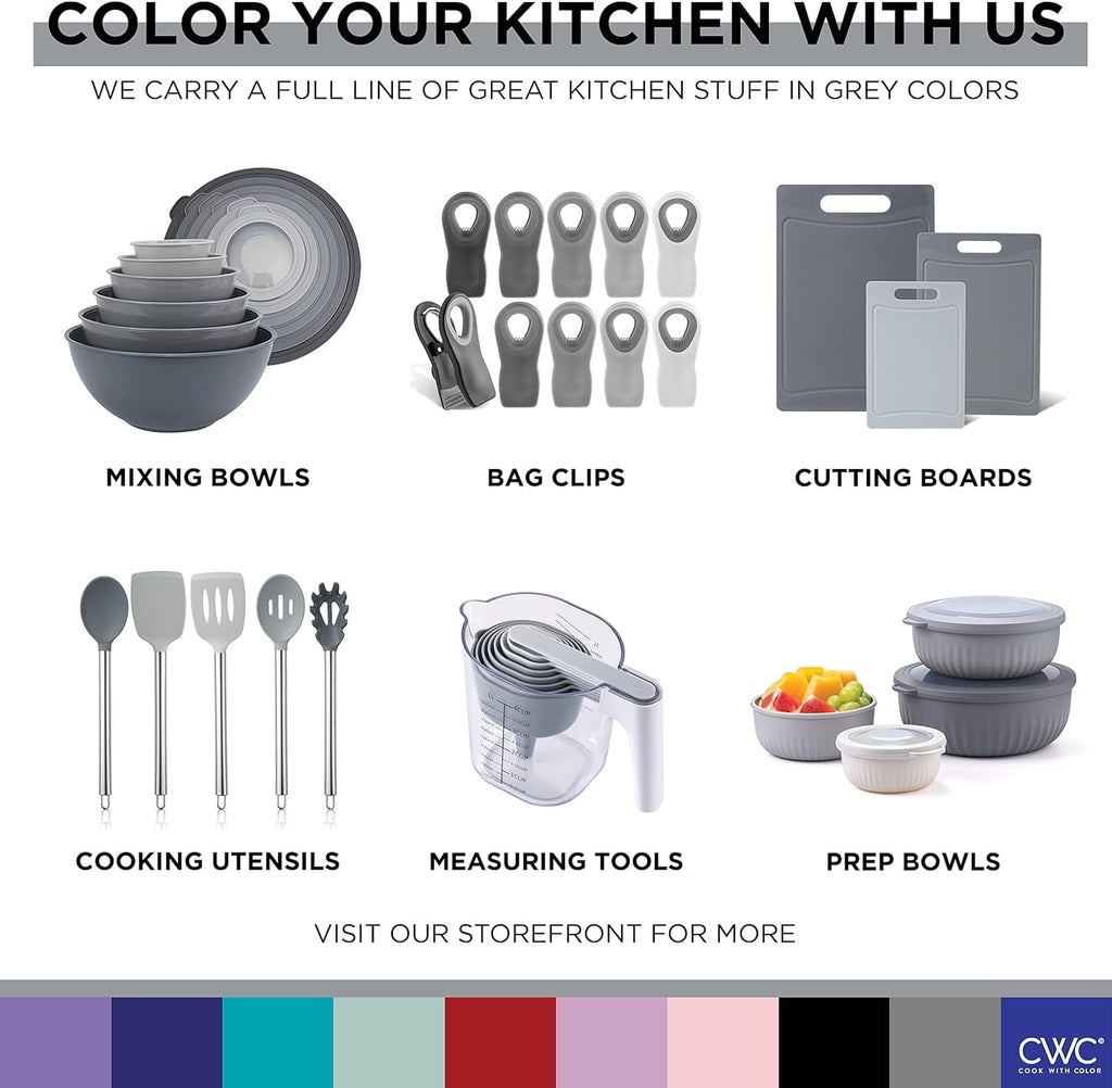 COOK WITH COLOR Kitchen Utensils Set, 10-Piece Cooking Utensils with Holder, Teal