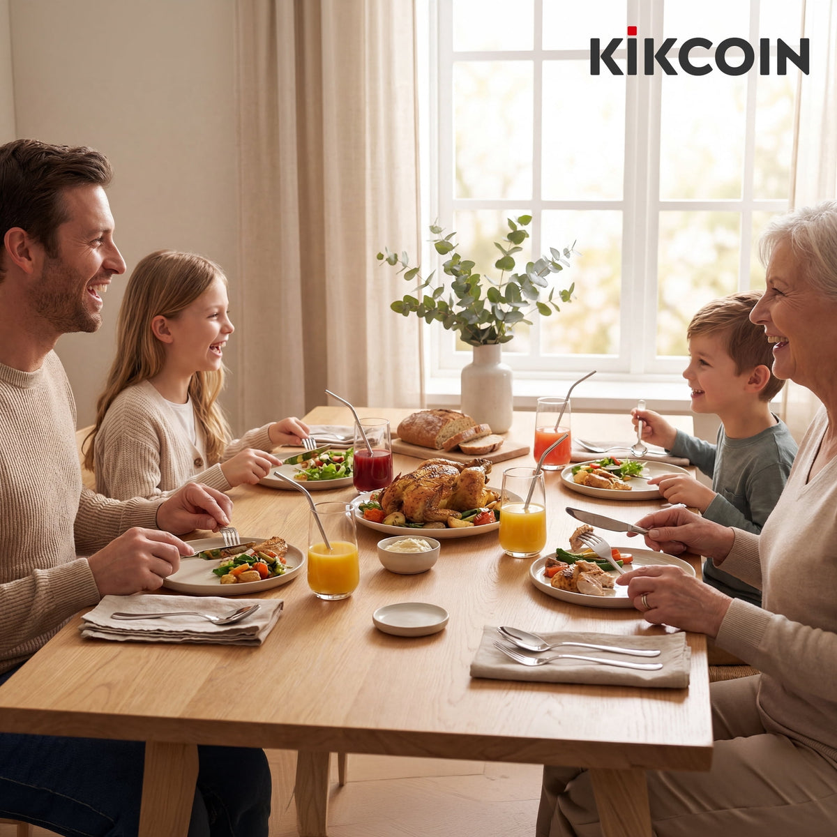 Kikcoin Silverware Set for 8, 49 Pcs Stainless Steel Flatware Set, Mirror Polished Tableware Cutlery for Home, Restaurant, Dishwasher Safe