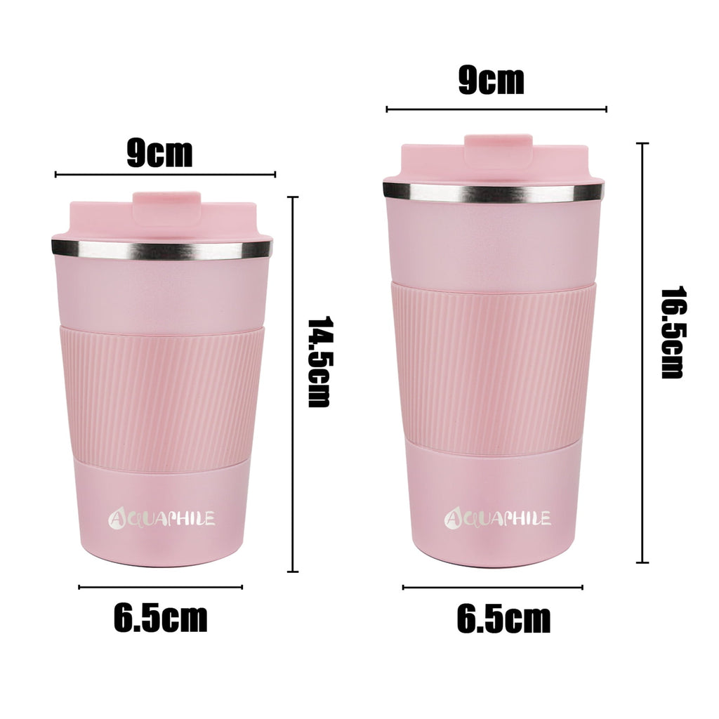 Aquaphile Vacuum Insulated Coffee Travel Mug - Double Walled Reusable Tumbler Cups Light Blue 17 Fluid Ounces