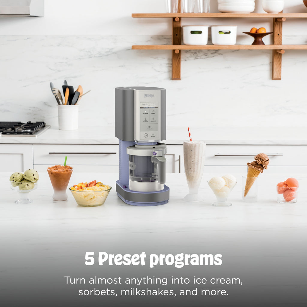 Ninja CREAMi Ice Cream Maker, for Mix-ins, Milkshakes, Sorbet, 5 One-Touch Programs, (2) 16 Oz Pint Containers & Lids, NC300WH White