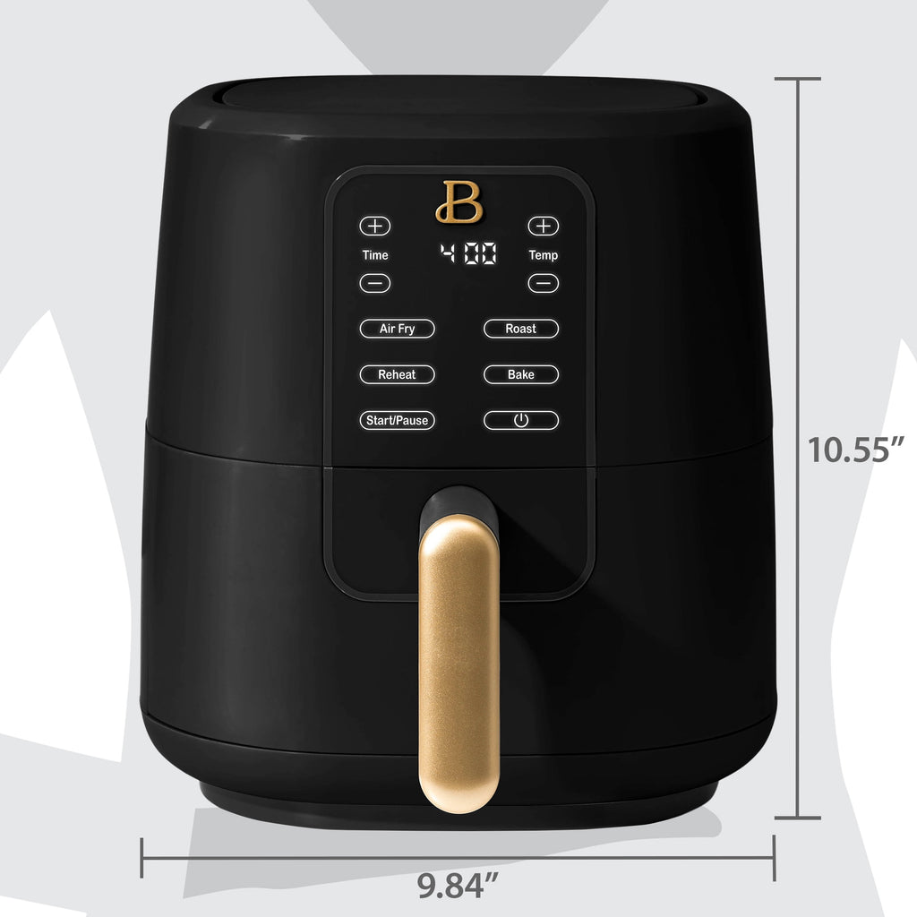 Beautiful 3 Qt Air Fryer with TurboCrisp Technology, EverGood Non-Toxic Ceramic Nonstick Coating, Chocolate by Drew Barrymore