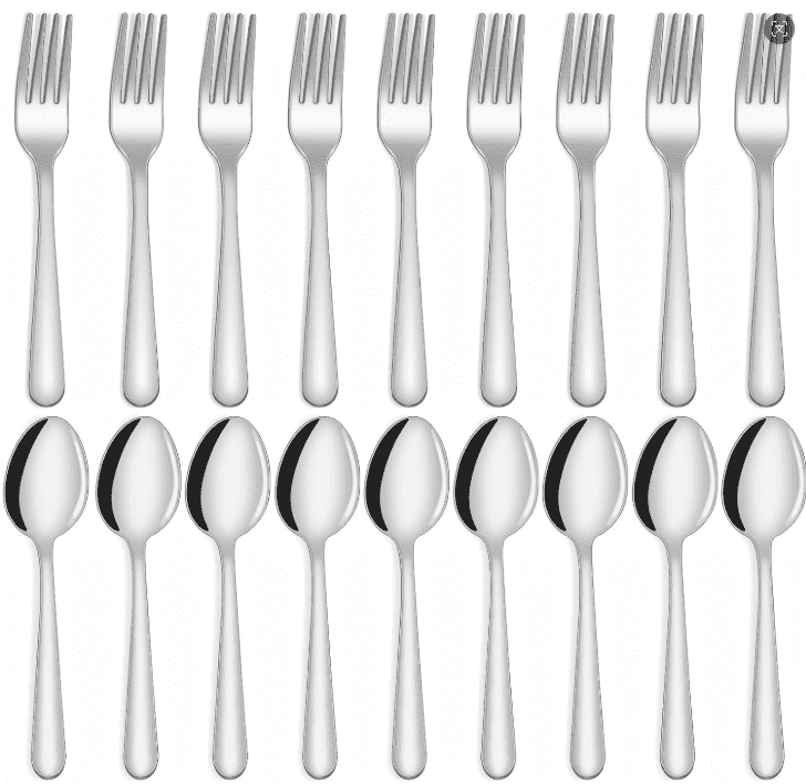 24-Pieces Spoon Fork Silverware Set, TAIMASI Food-Grade Tableware Set for 12, Stainless Steel , Mirror-Polished Dining Flatware Set for Home Restaurant