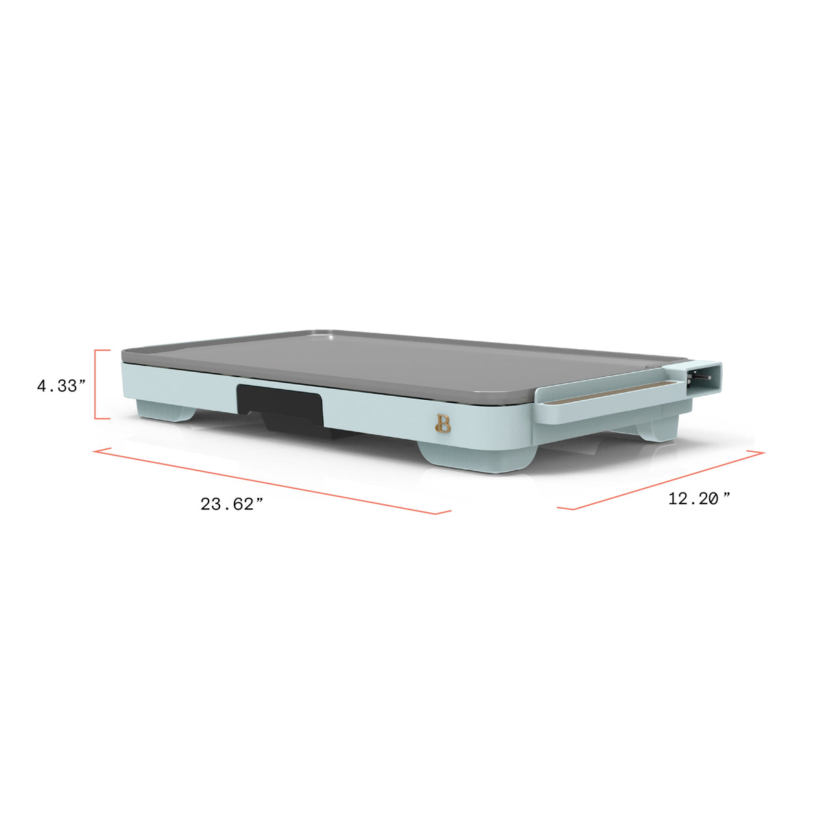 Beautiful XL Electric Griddle 12" x 22" with EverGood Ceramic Nonstick Coating, Thyme Green by Drew Barrymore