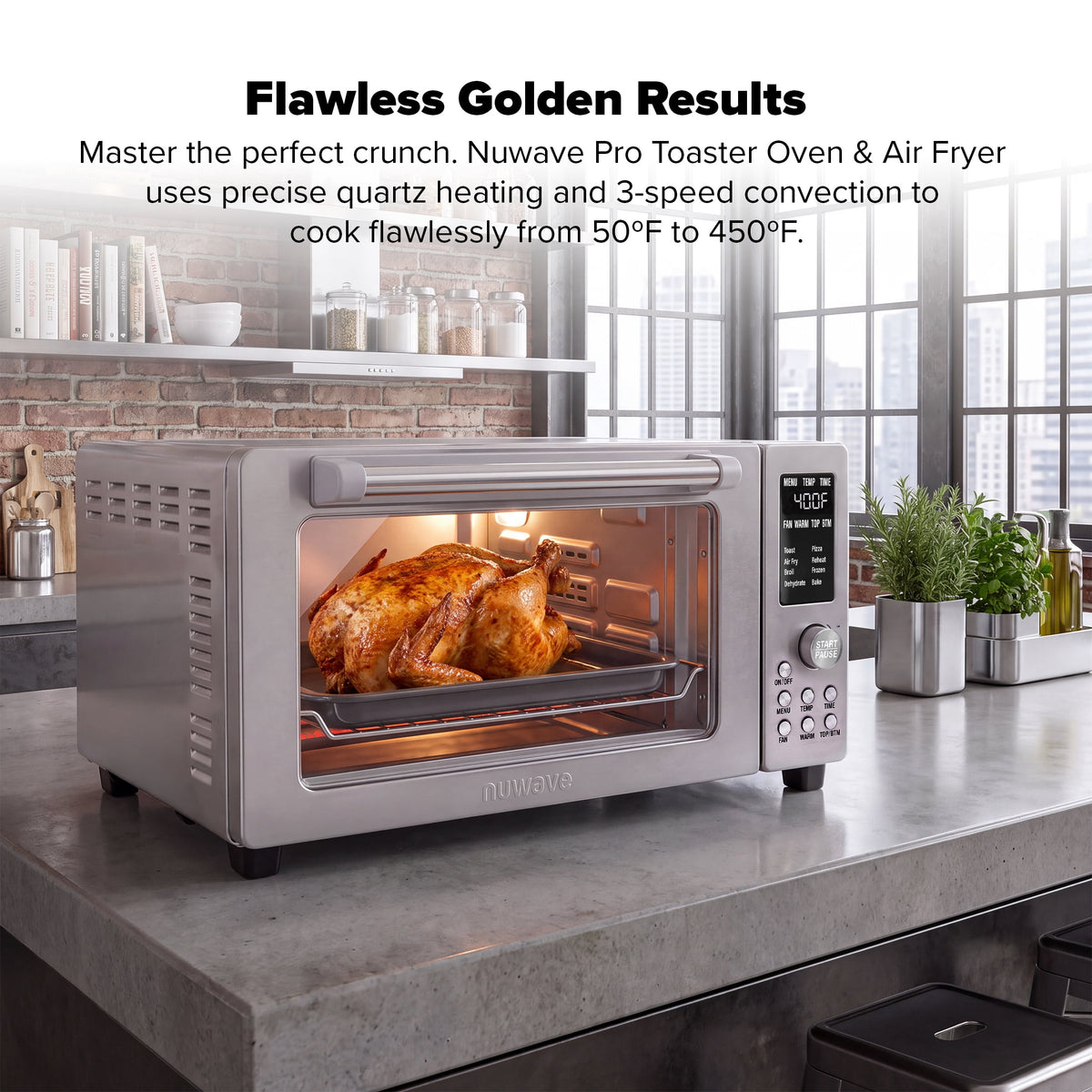 Nuwave Pro Toaster Oven & Air Fryer, 1800W Oven & Air Fryer Combo, Convection Toaster Oven
