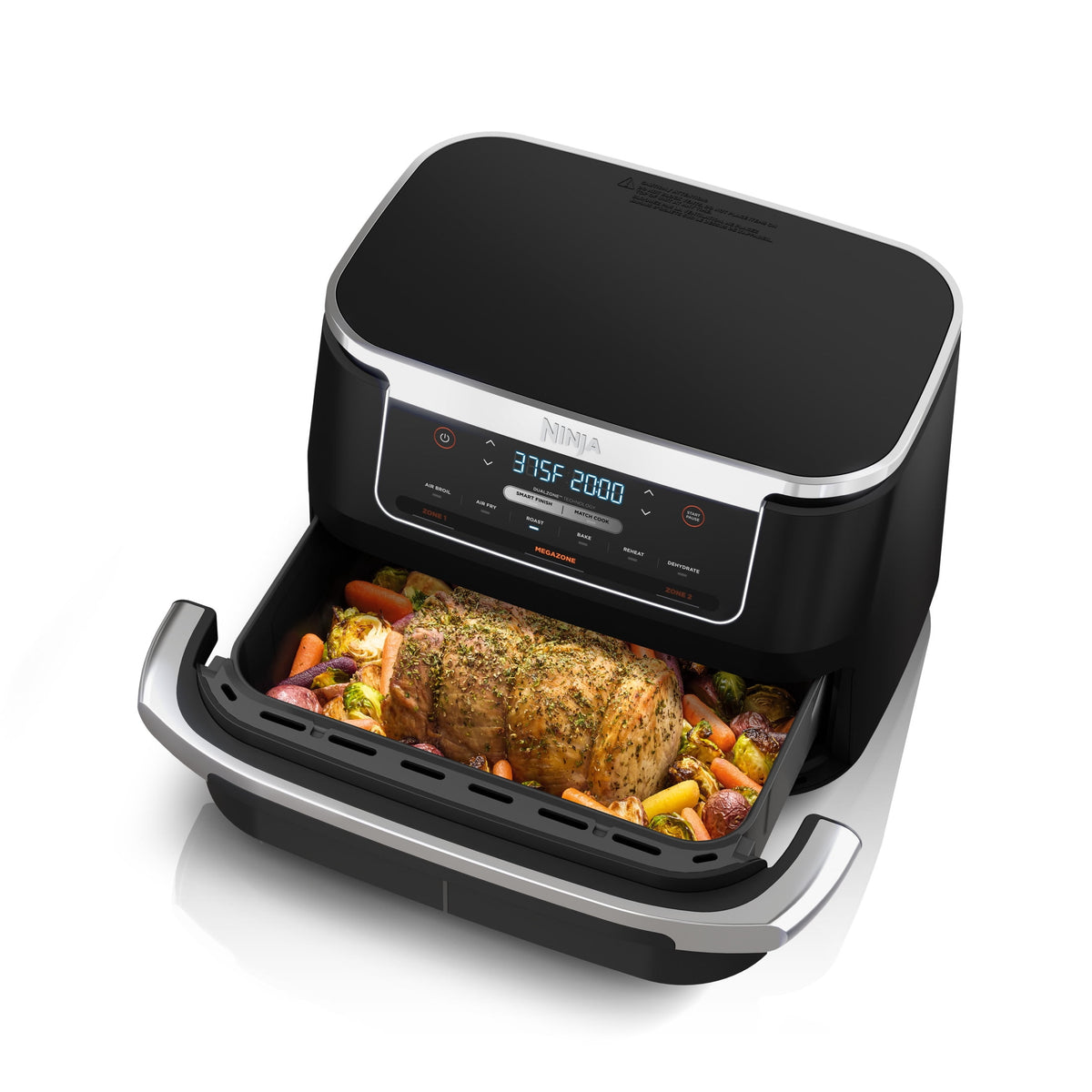 Ninja Foodi Air Fryer 7-Qt, DualZone FlexBasket, 6-in-1, Smart Finish, Cook 2 Foods 2 Ways, DZ071 Black