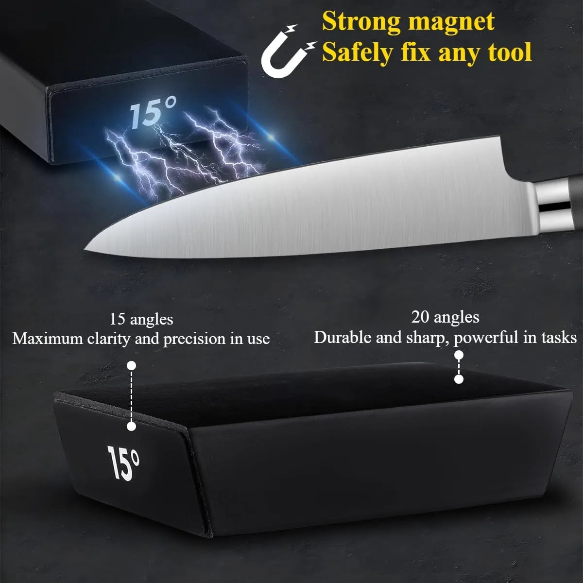 MYVIT Rolling Knife Sharpener System Kit,4-Angle Tumbler Double Diamond 400 1000 Discs Sharpening Stone for Kitchen Knives