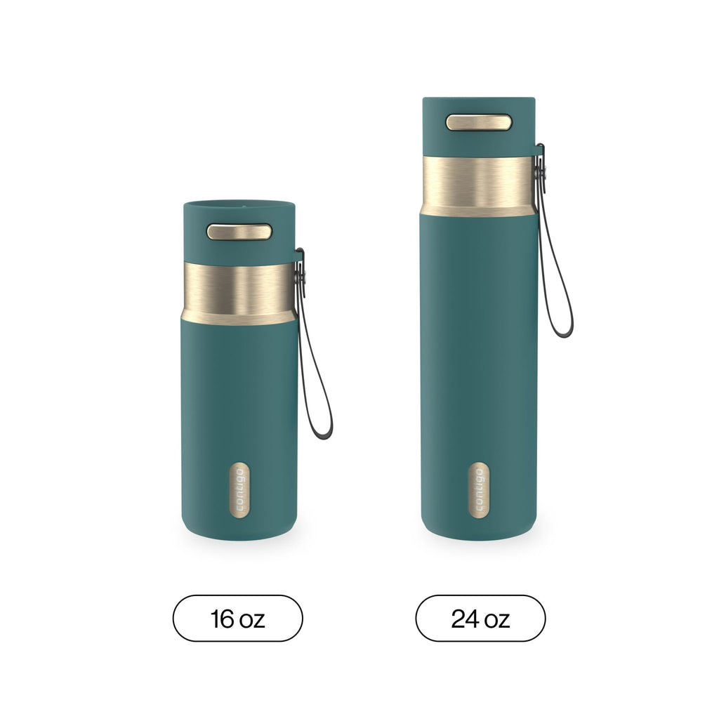 Contigo 24oz AutoSeal Insulated Stainless Steel Water Bottle, Licorice Black/Bronze