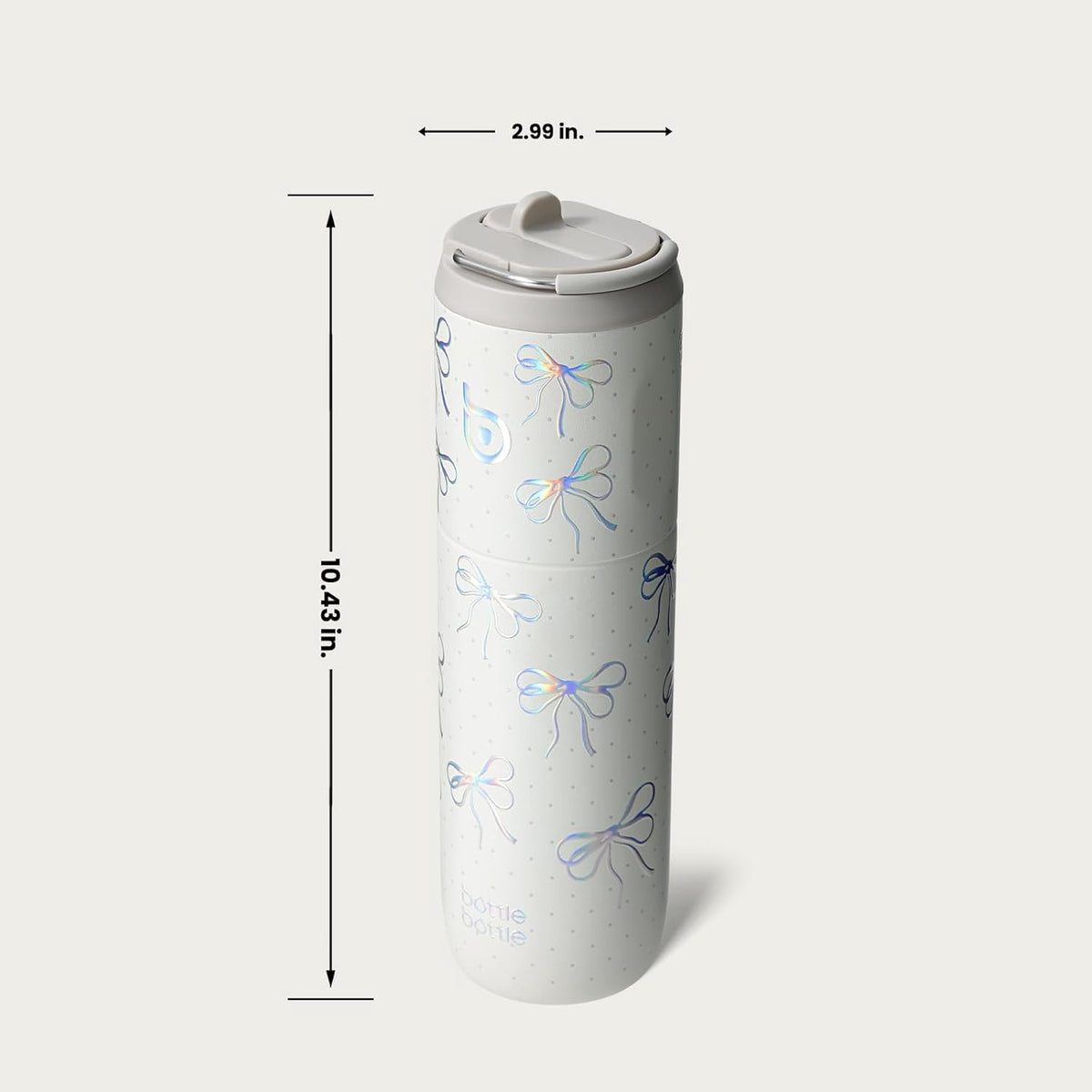 BOTTLE BOTTLE Insulated Water Bottle 24oz with Straw Lid and Handle for Sports Travel Gym Stainless Steel Water Bottles Double-Wall Vacuum Metal Leak Proof BPA-Free (Bling Bow)