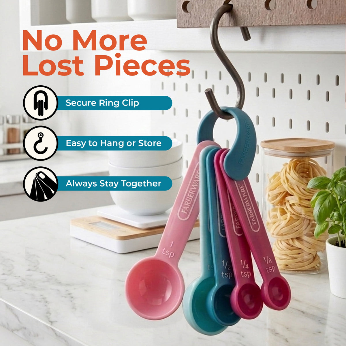 Farberware Measuring Cup & Spoon Set - 9-Pc Colorful Nesting Kitchen Tools