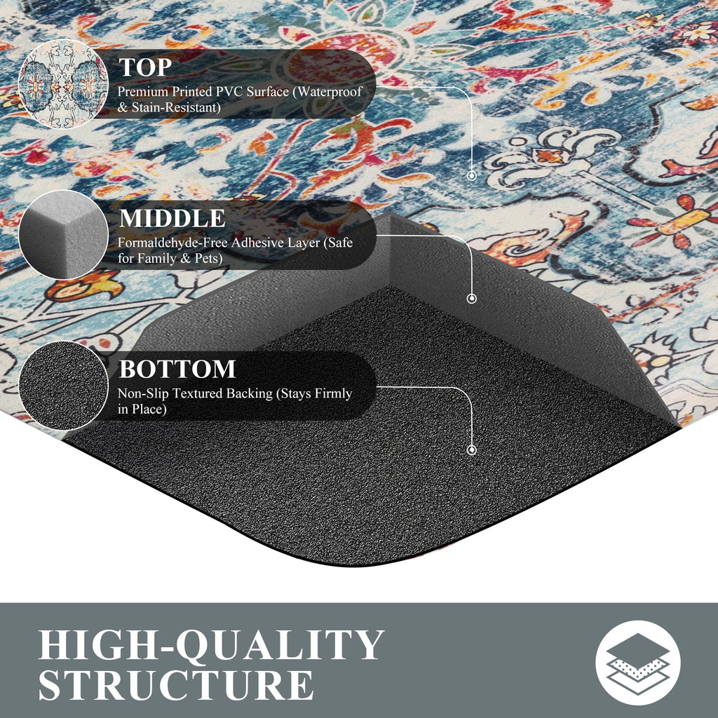 MeyJey 4/5 Inch Thick Anti Fatigue Kitchen Rug 20”x39”, Non Slip Waterproof Floor Mats for Kitchen Sink Laundry Office, Black/Gray