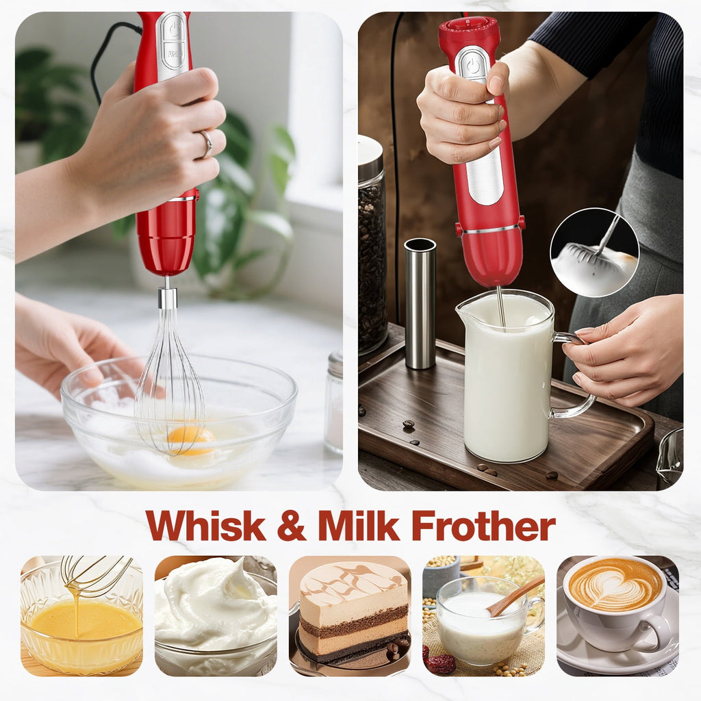 1100W Immersion Blender, 21-Speed Hand Blender with Turbo Mode, 5-in-1 Stick Blender for Smoothies, Baby Food, Soups, Purees, Black