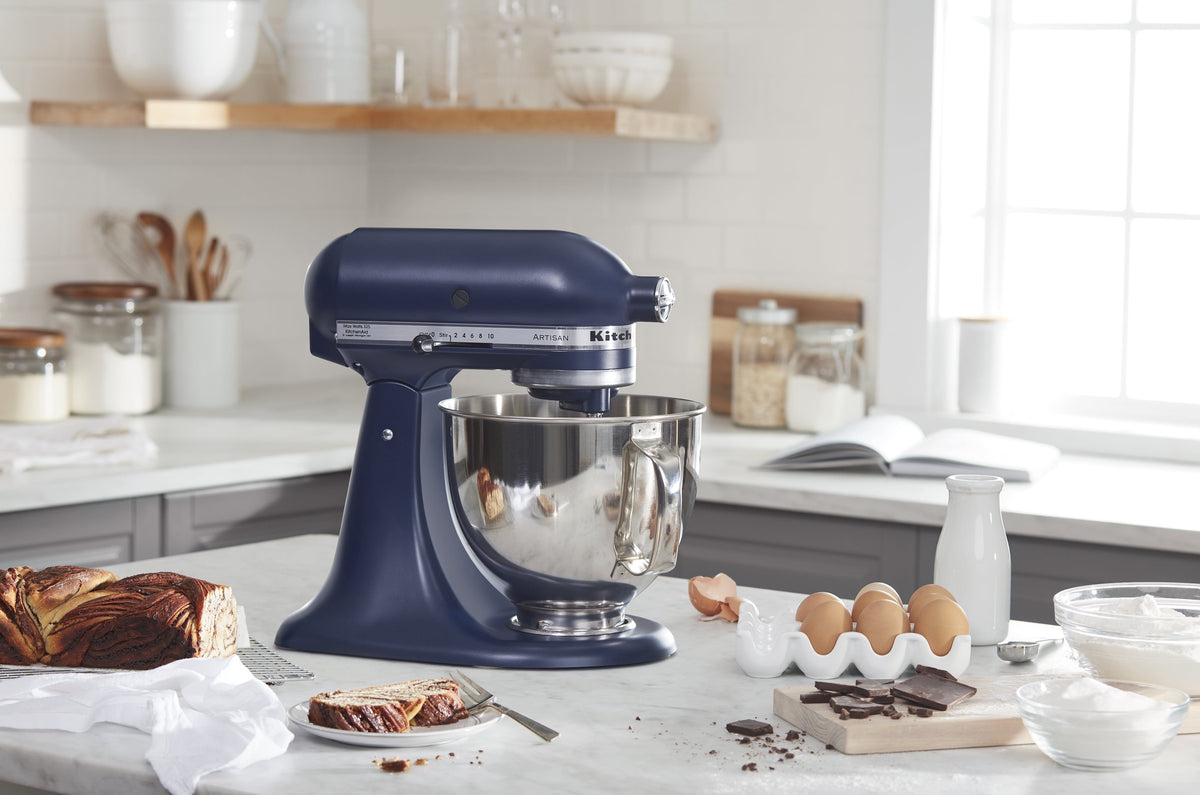 KitchenAid Deluxe Series 4.5 Quart Tilt-Head Stand Mixer with Stainless Bowl, Contour Silver, KSM97CU